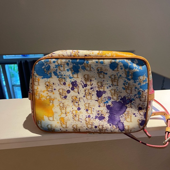 Dooney & Bourke Vintage Paint Splatter, Vachetta Leather Bag - Picture 8 of 17